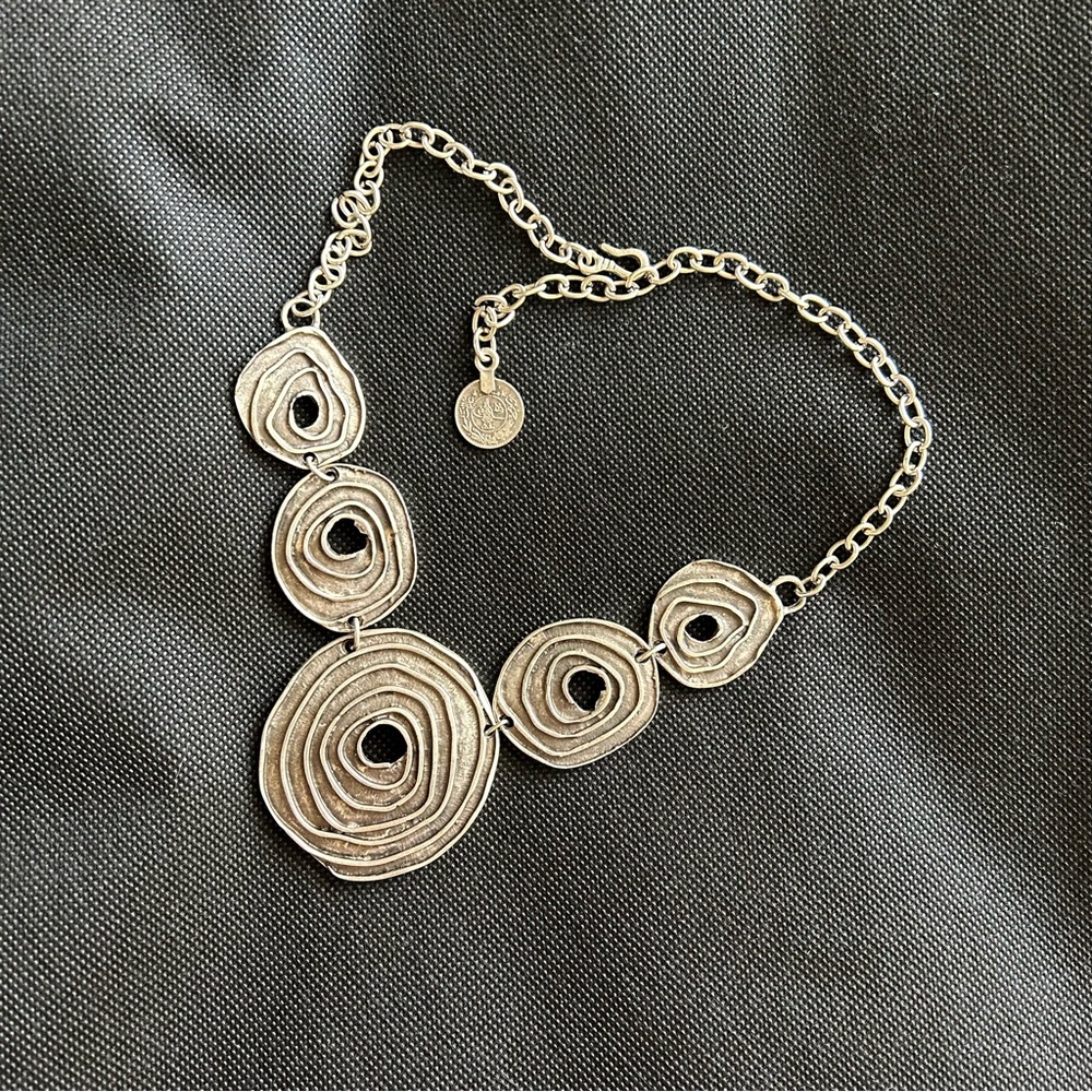 Silver Bohemian Spiral Necklace - Picture 3 of 3